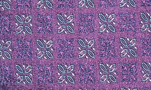 Shop Eton Floral Medallion Silk Tie In Dark Purple