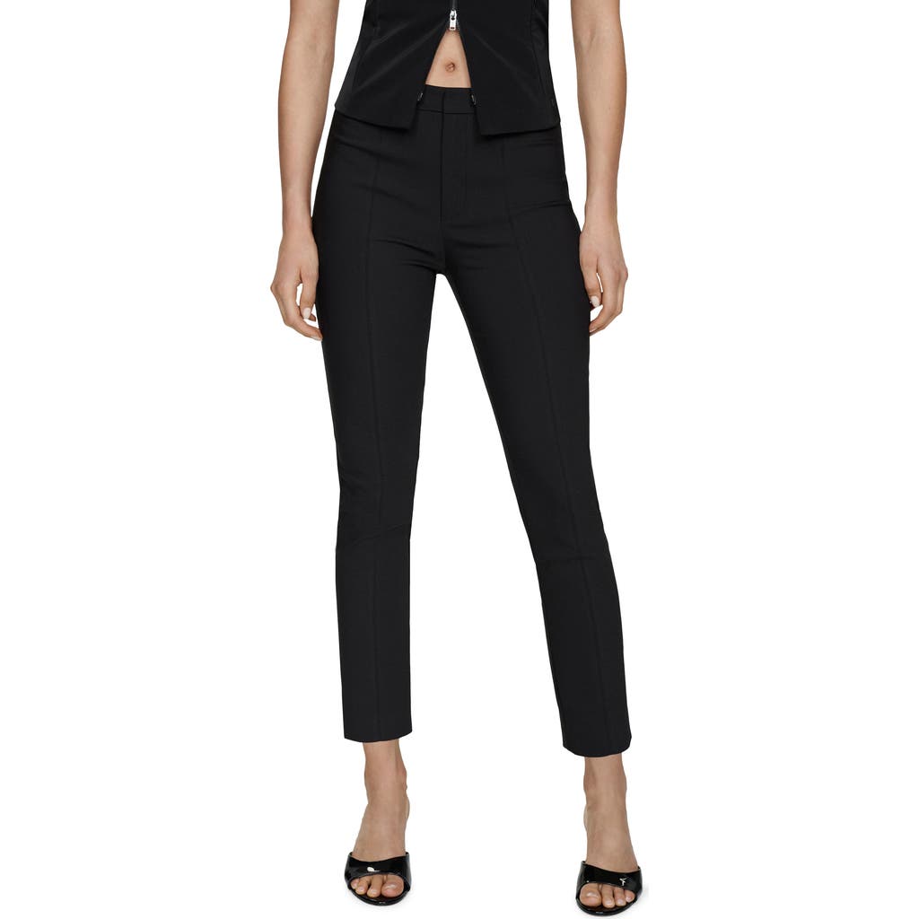 Mango Crop Skinny Pants In Black