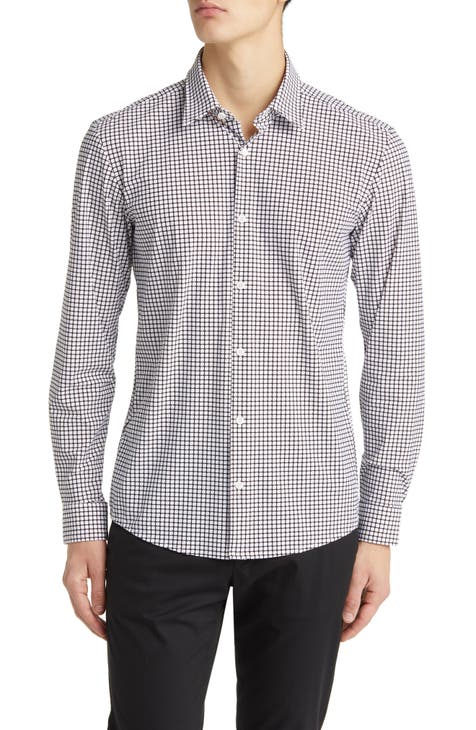 Roan Slim Fit Geometric Print Stretch Button-Up Shirt