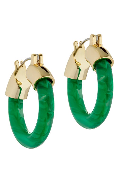 Marblla Hoop Earrings in Gold Tone/Green