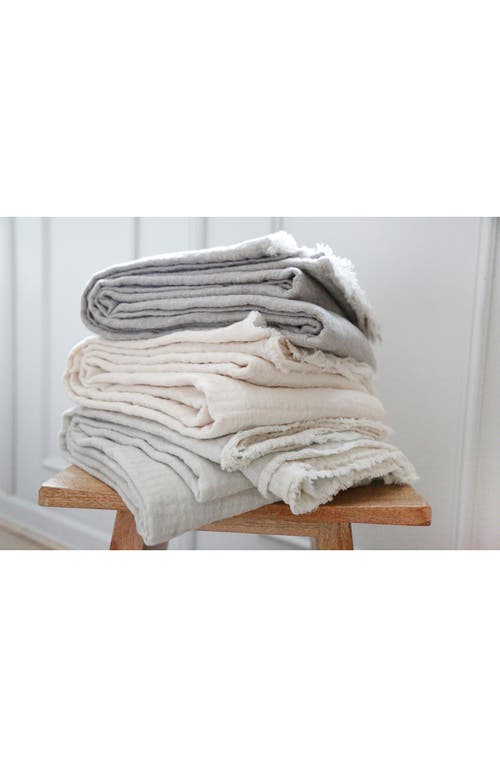Pom Pom At Home Hermosa Oversized Cotton & Linen Throw Blanket In Light Grey/cream