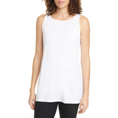 Eileen Fisher Ballet Neck Tencel Lyocell Tunic Tank, White