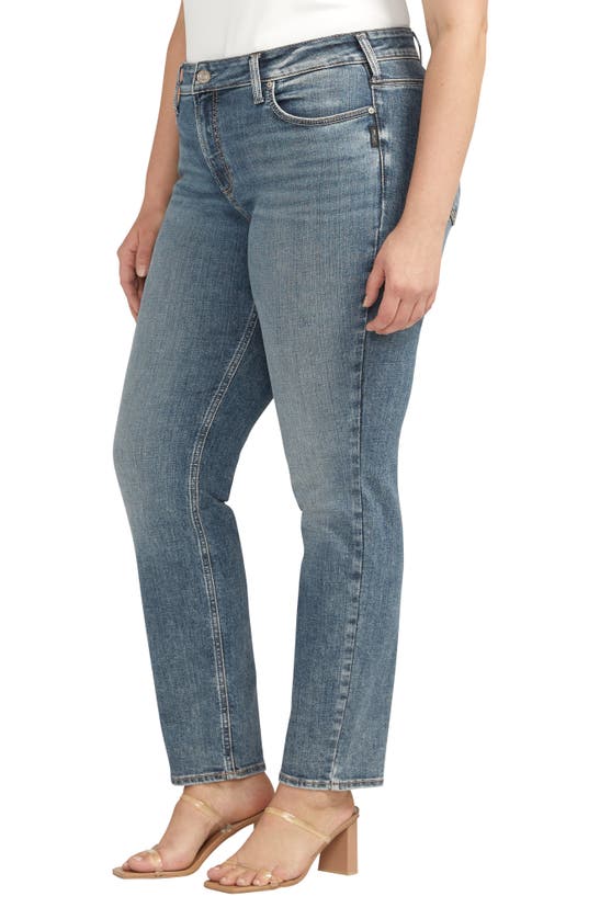 Shop Silver Jeans Co. Suki Mid Rise Slim Straight Leg Jeans In Indigo