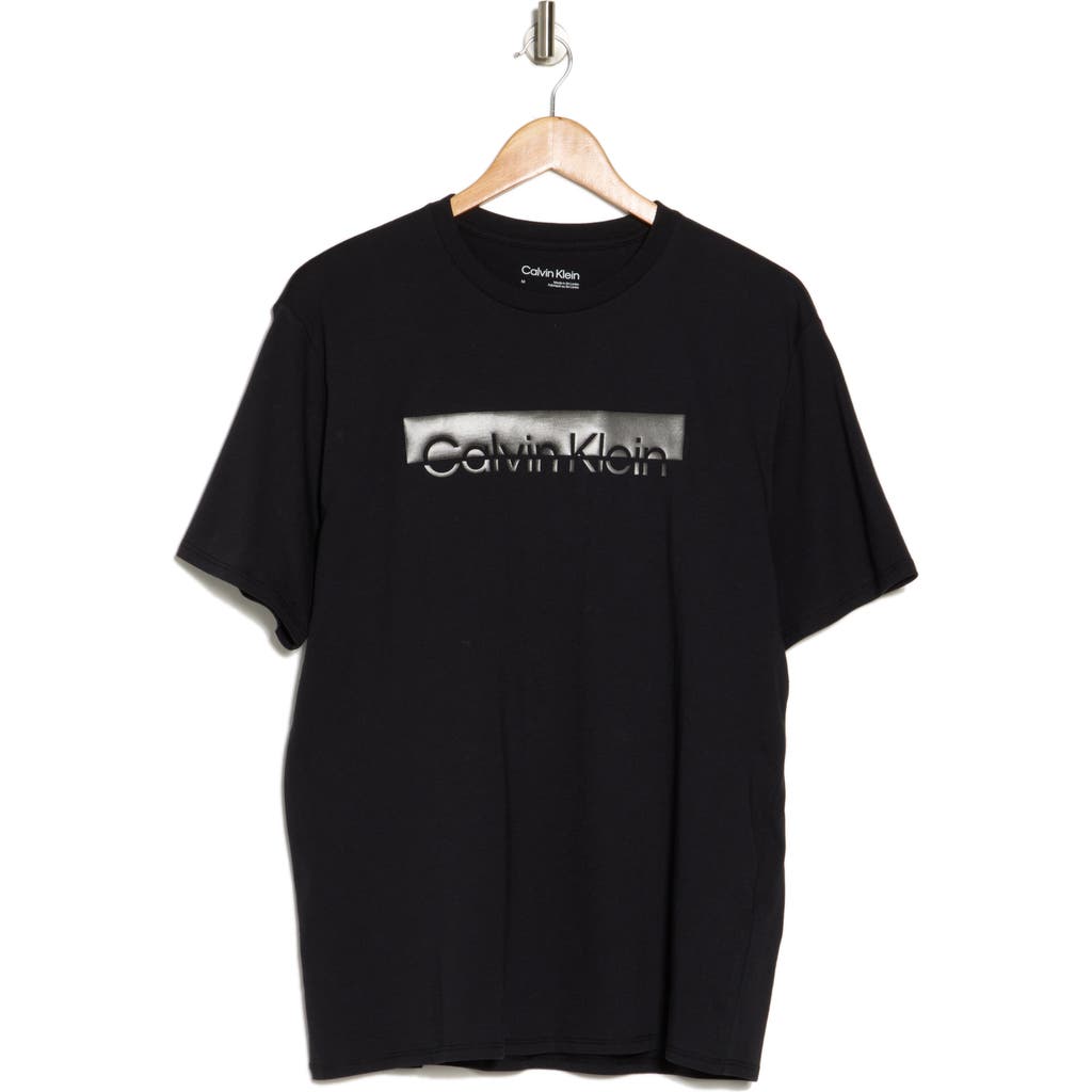Calvin Klein Matte Metallic Logo Graphic T-shirt In Black