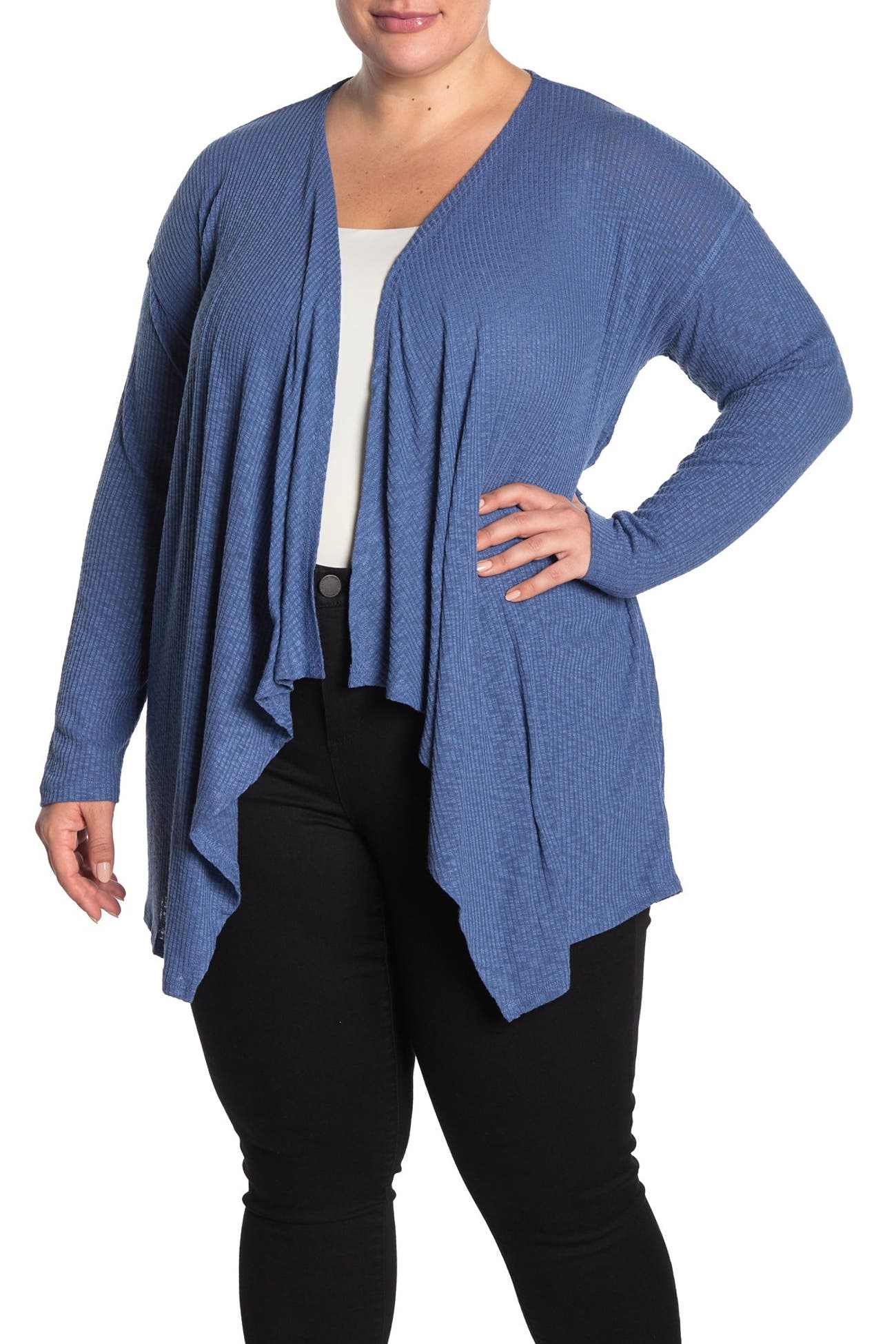Bobeau Rib Knit Waterfall Cardigan Nordstrom Rack