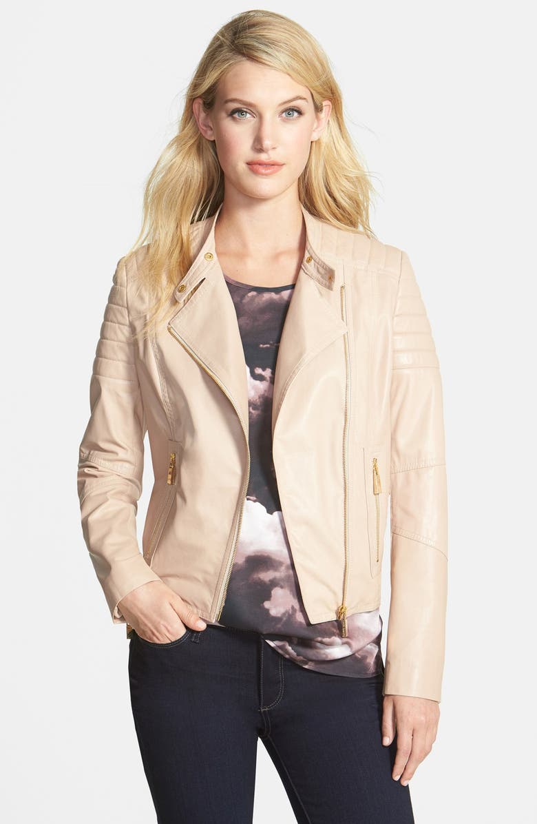 Vince Camuto Leather Asymmetrical Zip Jacket | Nordstrom