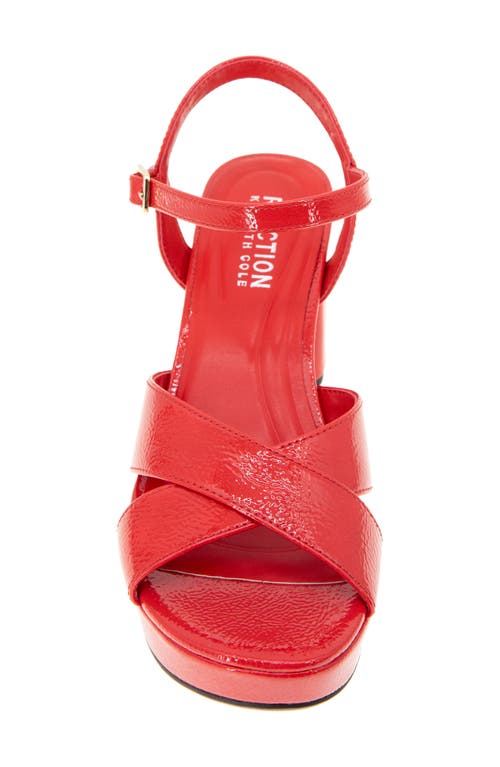 Reaction Kenneth Cole Reeva Ankle Strap Platform Sandal In Red
