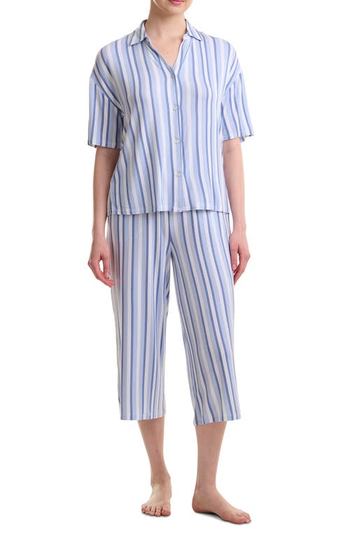 Splendid Stripe Boxy Top Crop Pajamas Cool Breeze at Nordstrom,