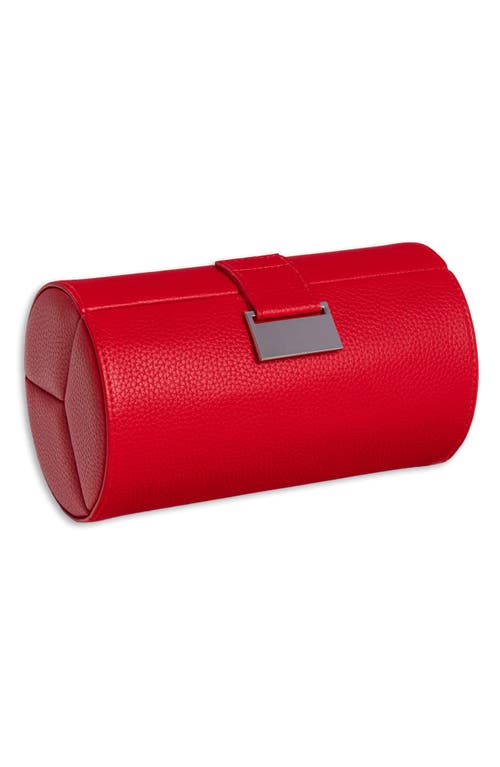 Bey-Berk Leather Sunglass Storage Case in Red