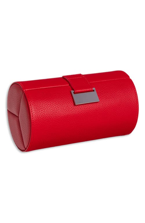 Bey-berk Leather Sunglass Storage Case In Red