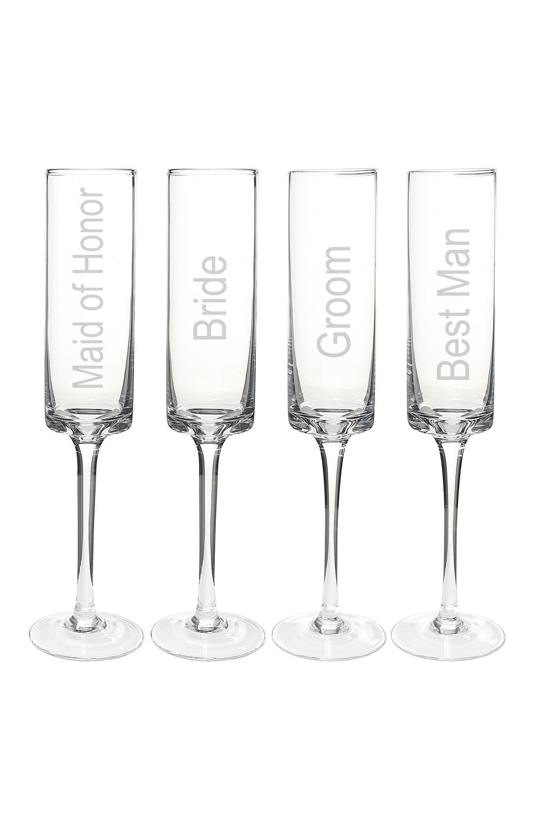 Cathy's Concepts 'Wedding Party' Contemporary Champagne Flutes (Set of