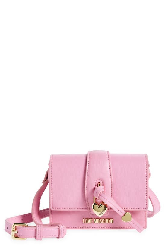 Love Moschino Borsa Heart Charm Crossbody Bag In Pink