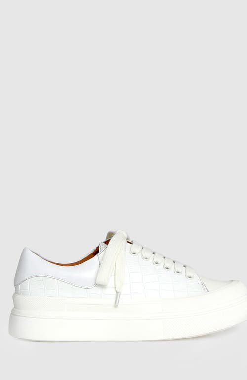 Belle & Bloom Just A Dream Croc Leather Sneaker In White