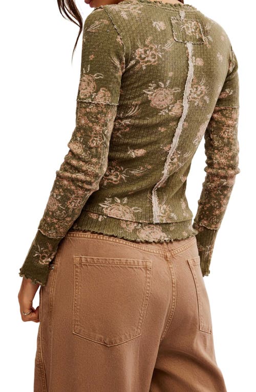 Shop Free People Clover Floral Thermal Top In Army Combo