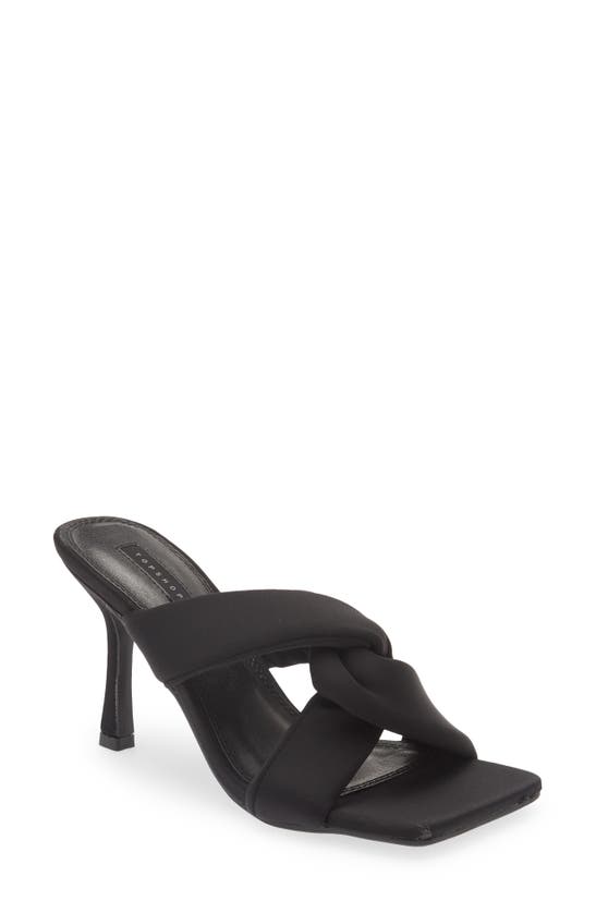 Topshop Neeve Padded Crossover Sandal In Black