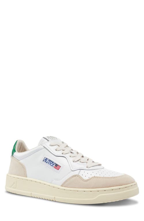 Shop Autry Medalist Low Sneaker In White W/green