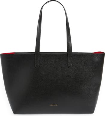 CALVIN KLEIN Bag RED SAFFIANO Purse CHAIN TOTE BAG Medium HANDBAG Leather