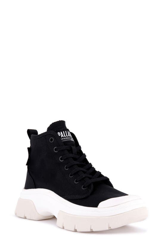 Palladium Pallawave High Top Sneaker In Black/ Marshmallow