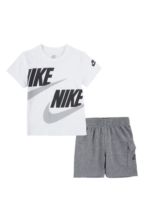 Nike Kids' T-shirt & Cargo Shorts Set In Carbon Heather