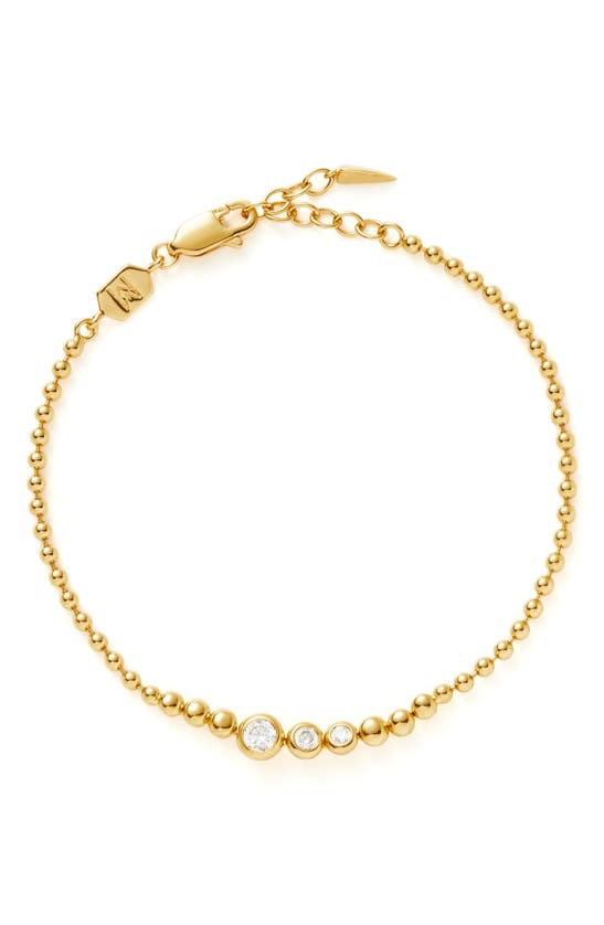 Missoma Cubic Zirconia Ball Chain Bracelet In Gold