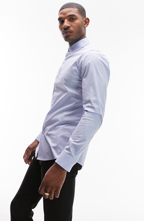 Shop Topman Formal Stretch Button-up Shirt In Light Blue