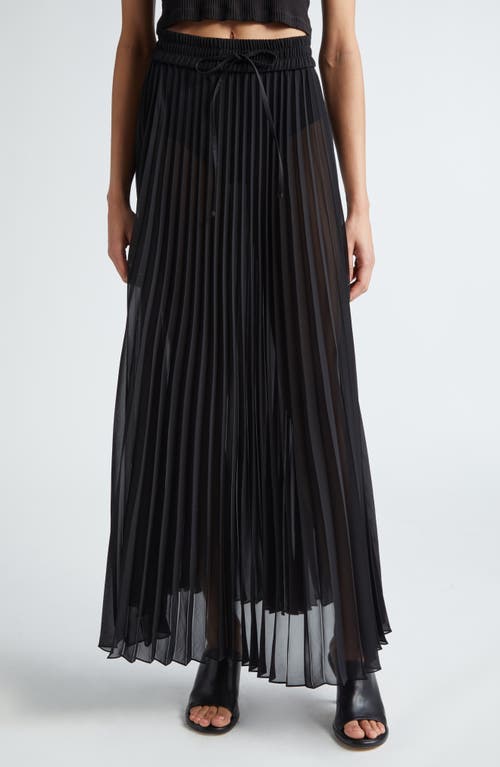 Shop Peter Do Pleated Sheer Maxi Skirt In Black