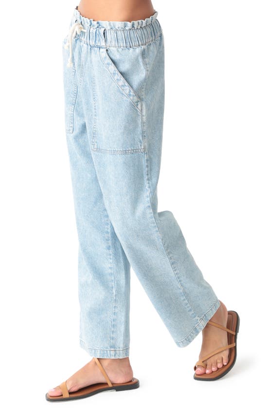 Shop Electric & Rose Easy Drawstring Jeans In Sky Blue