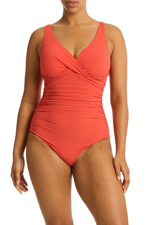 Cross Front Multifit One-Piece Swimsuit in Flame