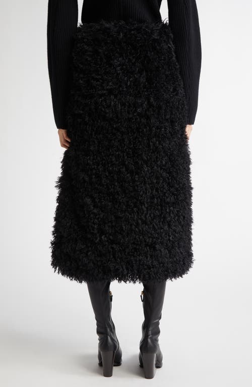 EENK EENK ZURRD FAUX SHEARLING MIDI SKIRT 