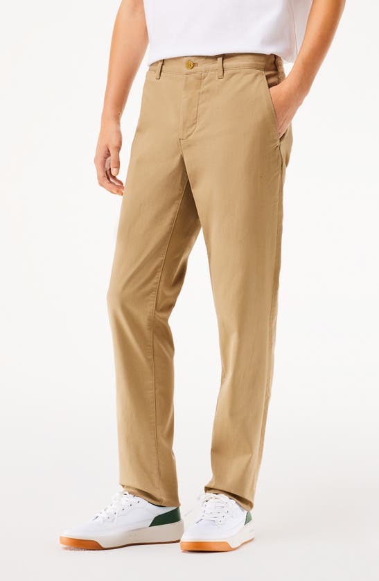Shop Lacoste Slim Fit Stretch Cotton Chinos In Cb8 Lion
