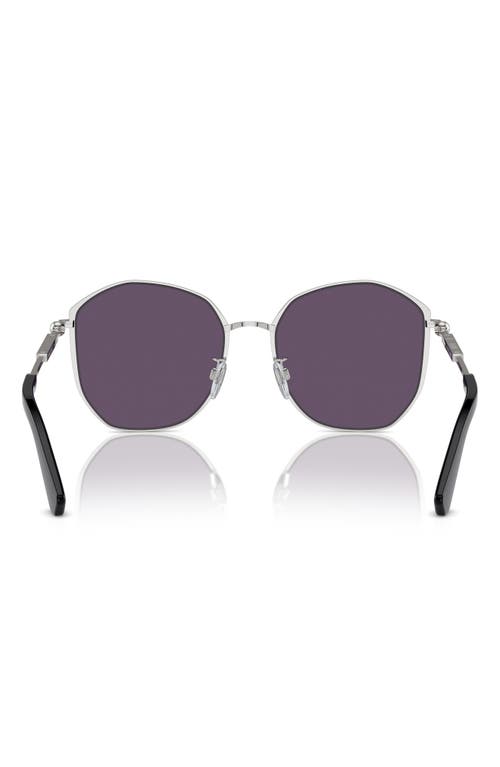 Shop Burberry 57mm Round Sunglasses In Silver