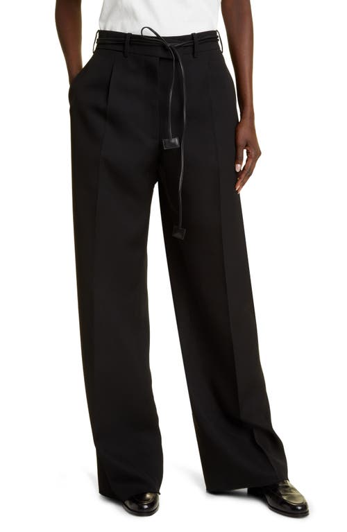 The Row Roan Relaxed Fit Wool Pants in Black at Nordstrom, Size Medium