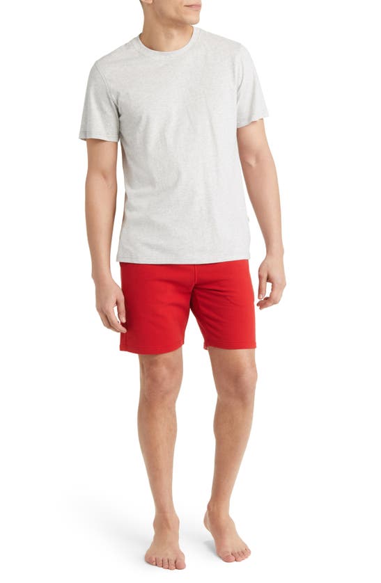 Ugg Darian Lounge T-shirt & Shorts Set In Grey Heather / Samba Red