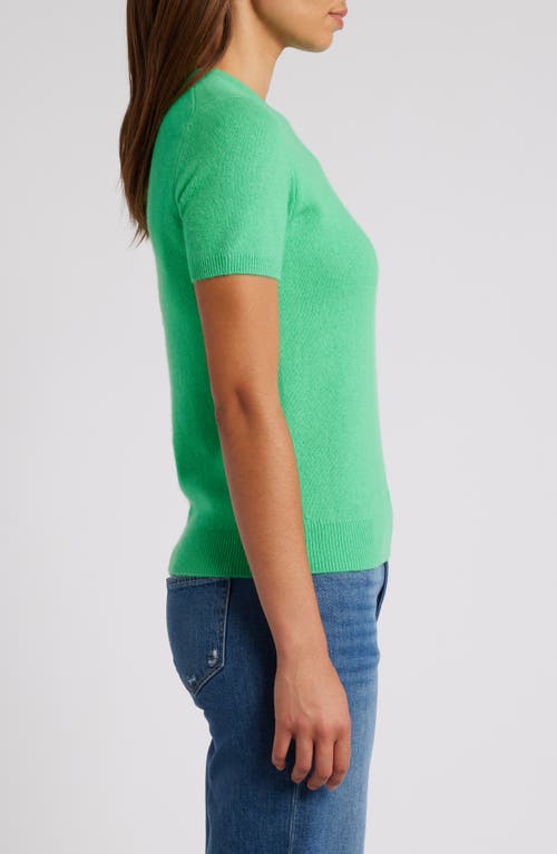 Shop Caslonr Caslon(r) Short Sleeve Wool & Cashmere Sweater In Green Bright