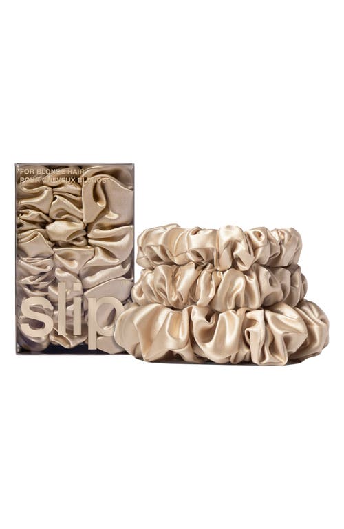 Slip 3-pack Large & Small Silk Scrunchie Set In Blonde
