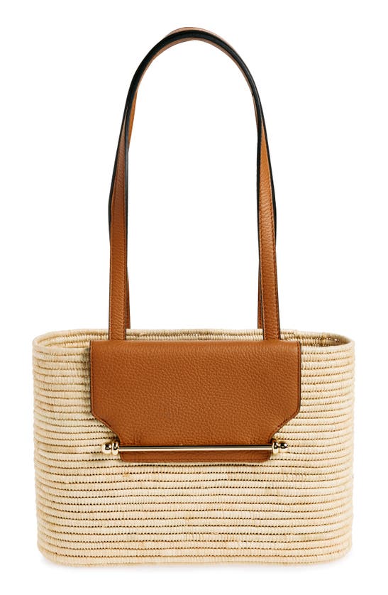 Strathberry Raffia Basket Tote In Tan