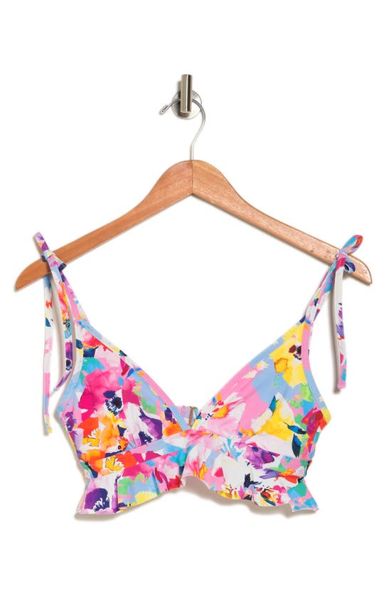 Shop Hanky Panky Ruffle Triangle Bikini Top In Watercolored