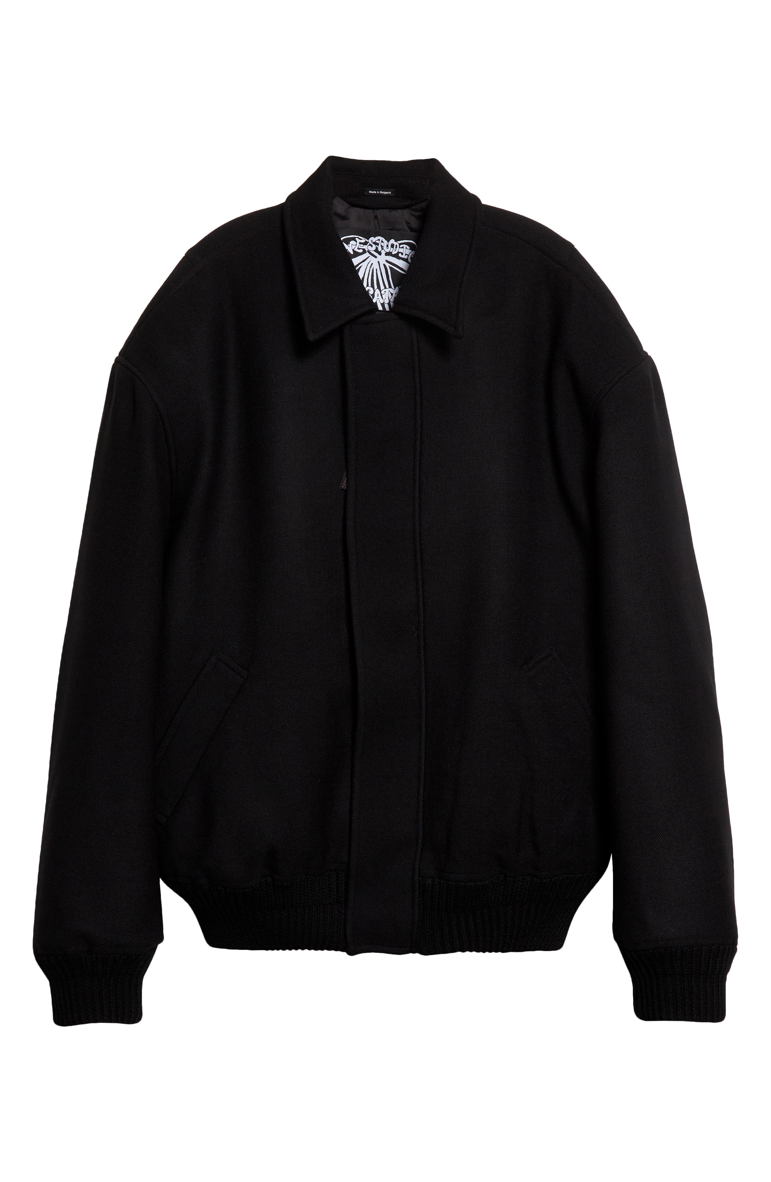 Acne Studios Wool Bomber Jacket in Black | Smart Closet