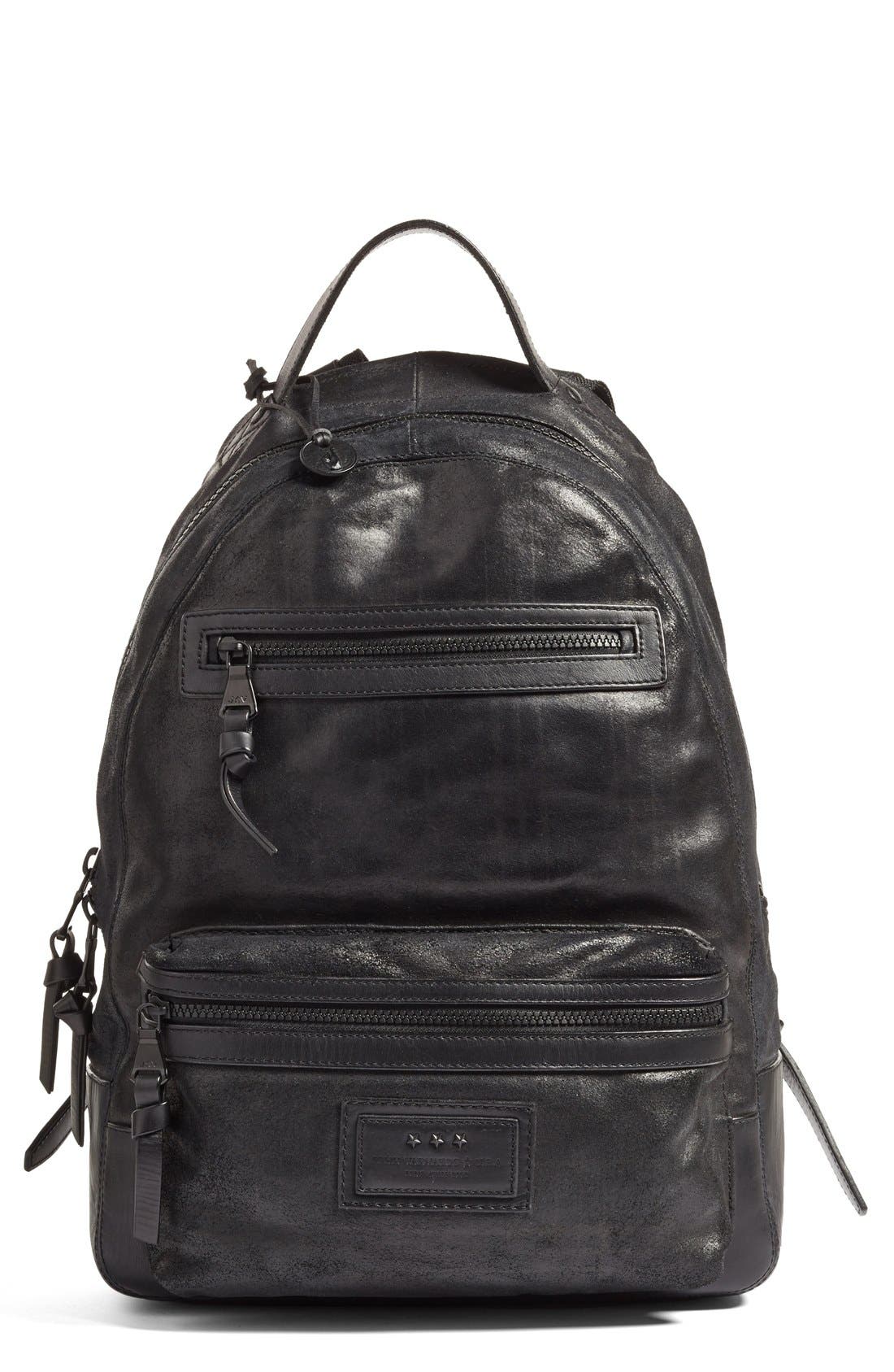 john varvatos leather backpack