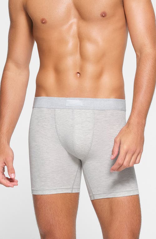 Skims 5-inch Cotton & Modal Blend Boxer Briefs In Light Heather Grey