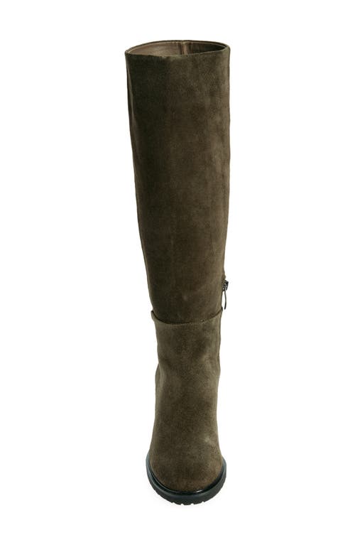 Chocolat Blu Ninna Knee High Boot In Olive Suede