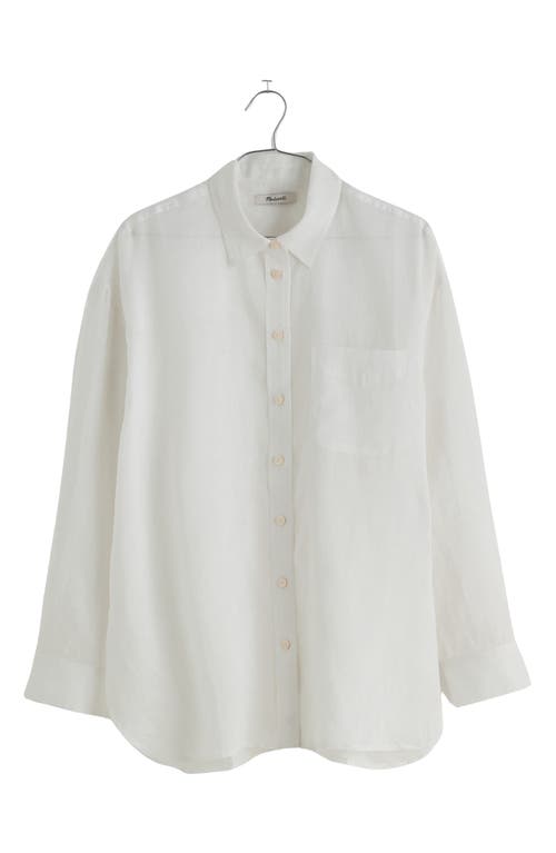 The Oversized Button-Up Shirt in Eyelet White