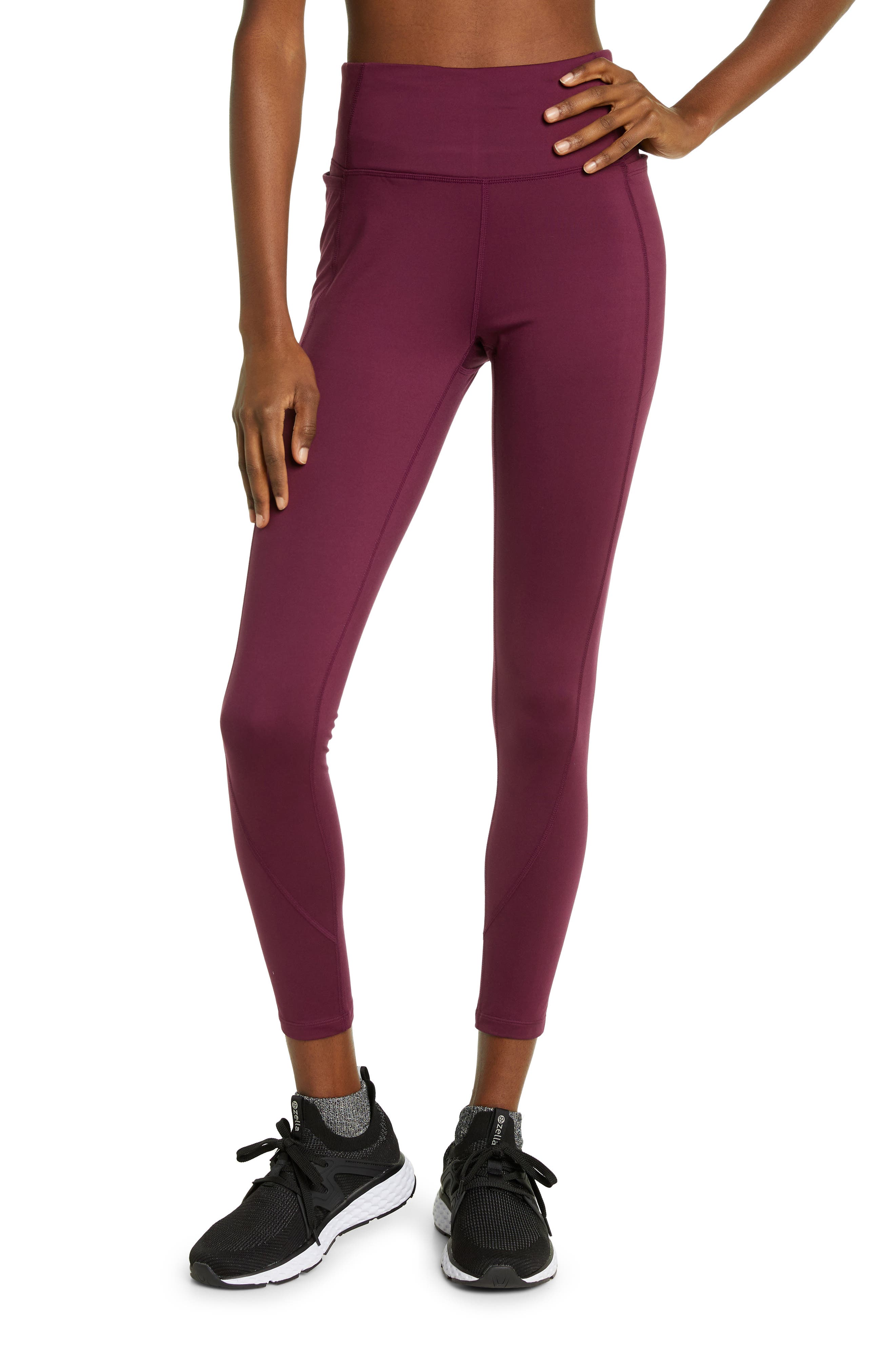 purple athletic leggings