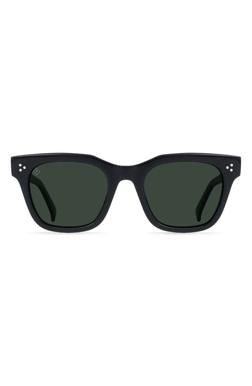 RAEN Huxton 51mm Polarized Square Sunglasses in Crystal Black /Green Polar