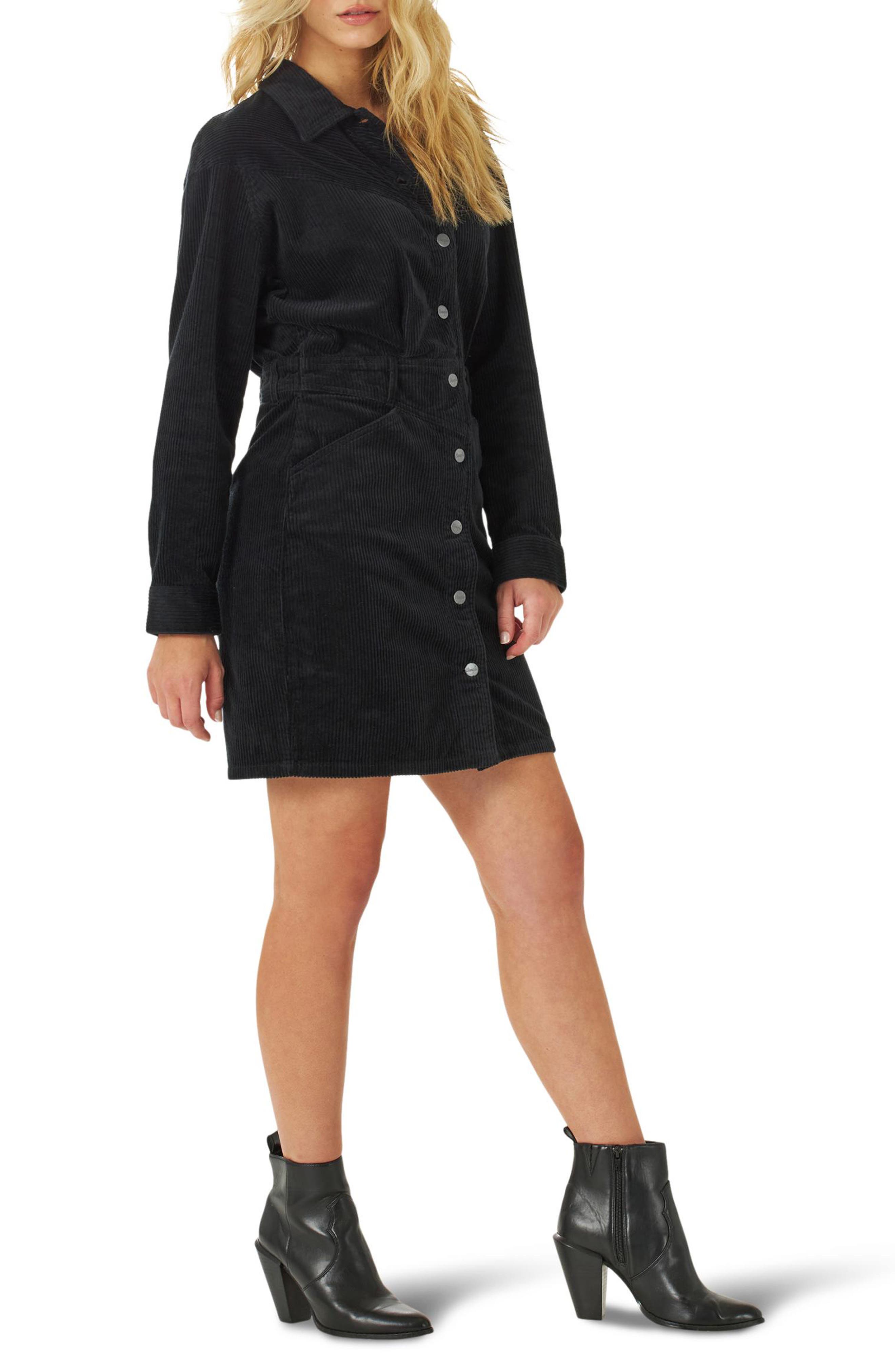 cord shirt dress