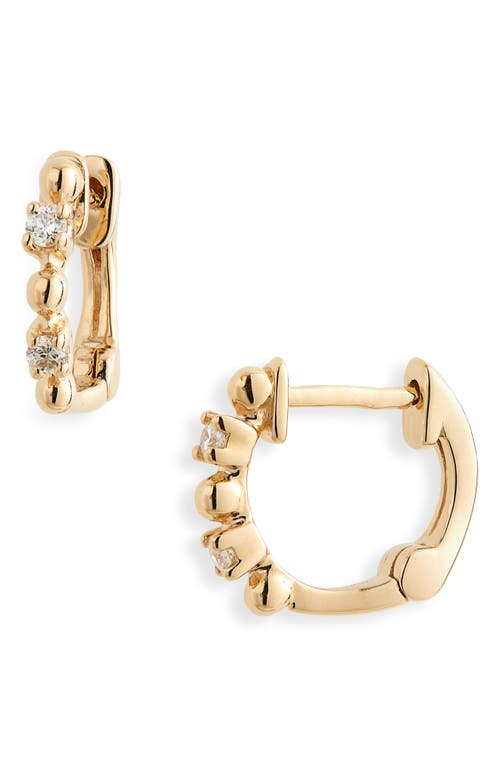 Dana Rebecca Designs Poppy Rae Alternating Pebble & Diamond Huggie Hoop Earrings in Yellow Gold at Nordstrom