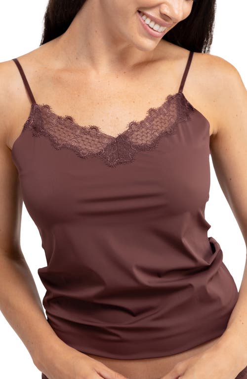 Happy Seamless Lace Trim Camisole in Chocolate
