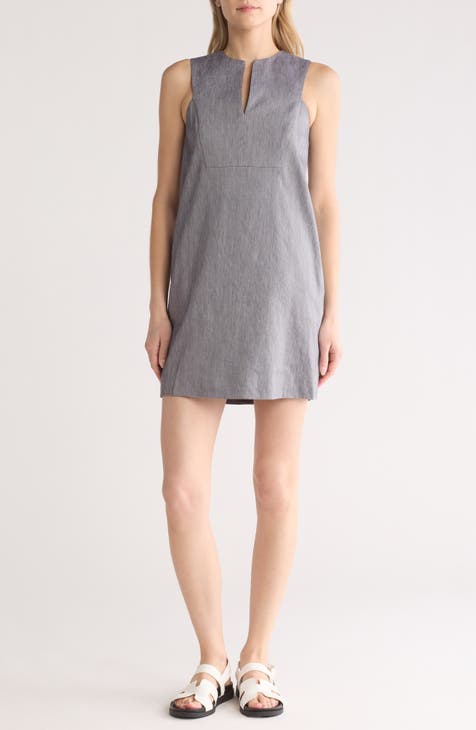 Linen Blend Shift Dress