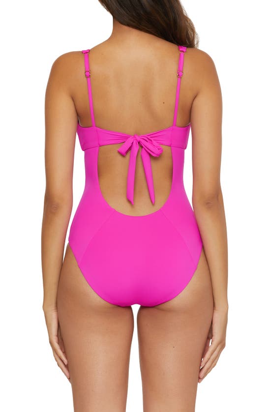 Shop Becca Color Code V-wire One-piece Swimsuit In Vivid Pink