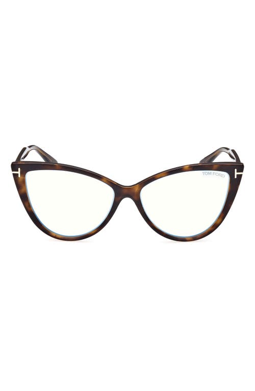 TOM FORD 56mm Blue Light Blocking Glasses in Dark Havana at Nordstrom